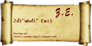 Zámbó Emil névjegykártya