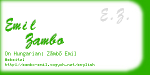 emil zambo business card